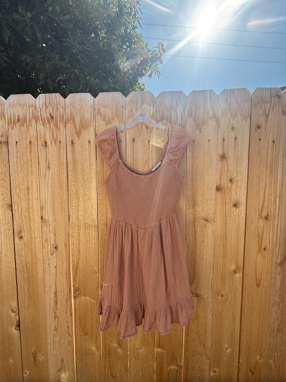 American Eagle Smocked Gauze Mini Dress, medium